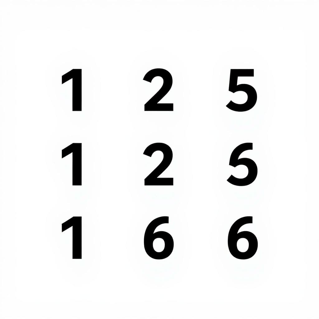 На картинке изображены числа от 1 до 6